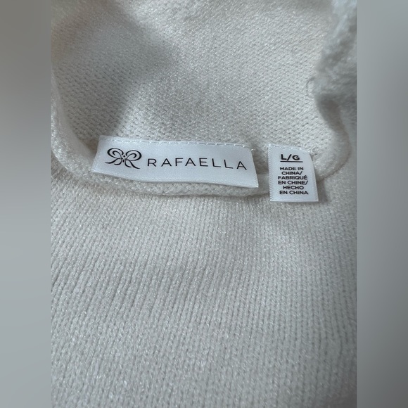 RAFAELLA Soft Viscose Mock Turtleneck Color Block Black White Sweater Women’s - Picture 10 of 12